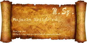 Mojszin Szilárd névjegykártya